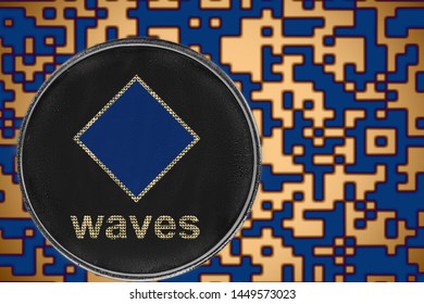 waves platform coin cryptocurrency on the background of crypto code - Powered by Shutterstock - Get 15% off with code: PIKWIZARD15