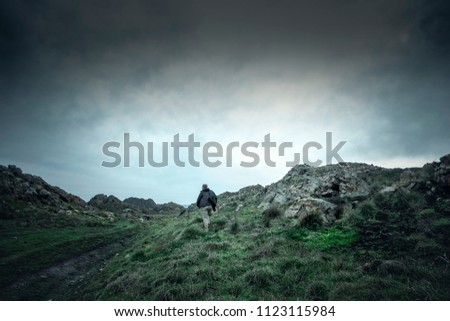 Similar – Unbekanntes Paar beim Spaziergang an der Küste