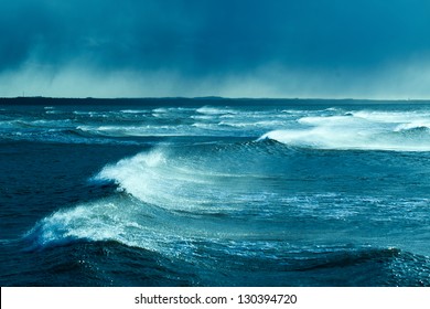 Waves In Storm, Baltic Sea.