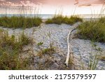 Waves Washing Over The White Sand of Coquina Beach, Bradenton, Florida, USA