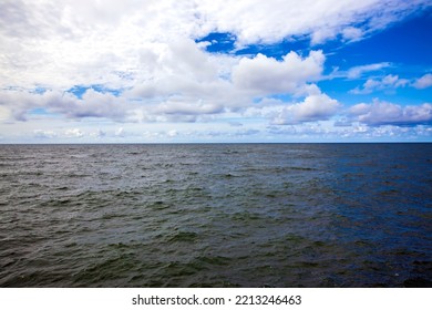 Waves In Windy Weather On The Baltic Sea In August, Seascape In Summer On The Baltic Sea