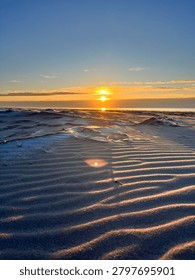 Wavey sand at a beach in Denmark 
