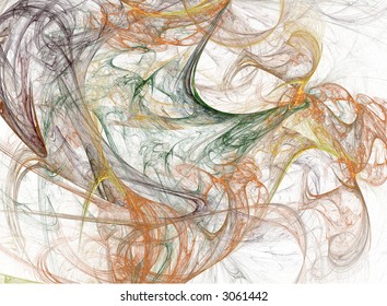 wavey smoke abstract fractal over white