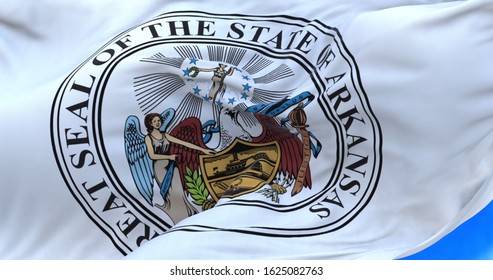 Waving Beautiful Arizona State Seal Flag.