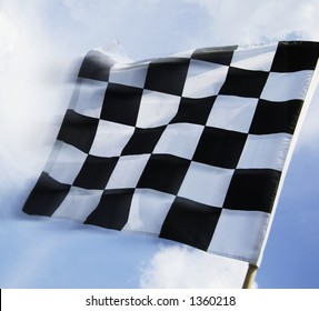 Waving a checkered flag
