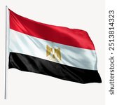 Waving Egypt flag, national symbol graphic