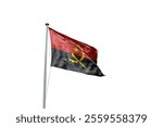 Waving flag of Angola in white background. Angola flag for Republic Day and Independence Day.