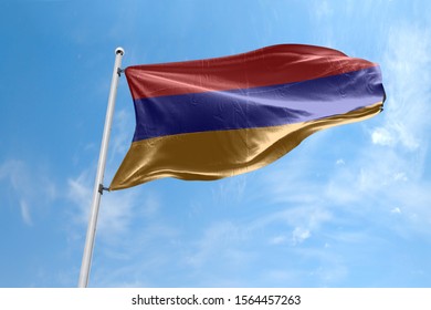 Waving Flag Armenia Blue Sky Armenia Stock Photo (Edit Now) 1564457263