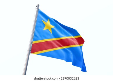 Waving flag of DR Congo in white background. DR Congo flag for independence day. The symbol of the state on wavy fabric. - Powered by Shutterstock