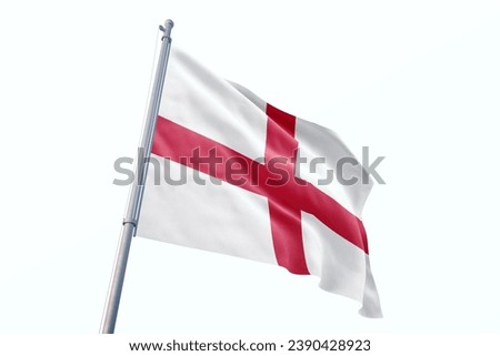 Waving flag of England in white background. England flag for independence day. The symbol of the state on wavy fabric.