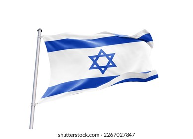 Waving flag of Israel in white background. Israel flag for independence day. The symbol of the state on wavy fabric. - Shutterstock ID 2267027847
