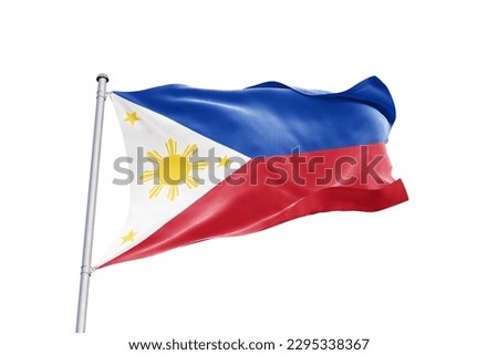Waving flag of Philippines in white background. Philippines flag for independence day. The symbol of the state on wavy fabric.