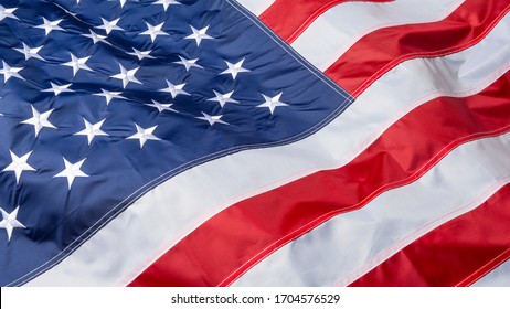 Waving flag of United States of America, close up - Powered by Shutterstock