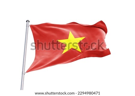 Waving flag of Vietnam in white background. Vietnam flag for independence day. The symbol of the state on wavy fabric.