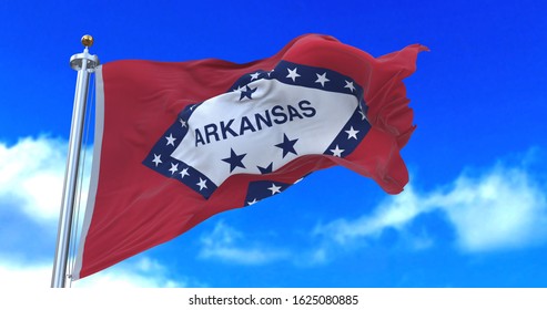 Waving Nice Arkansas State Flag.