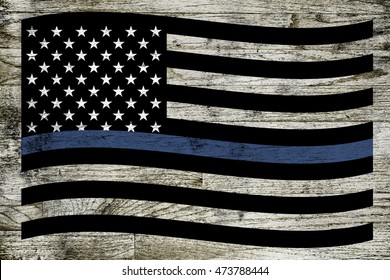 Waving Police Law Enforcement Support Flag Stock Photo 473788444 ...