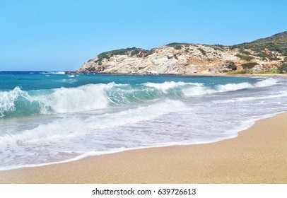 Wavy Aegean Sea At North Euboea Greece