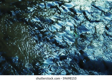 Wavy Blue Water Surface Close Up