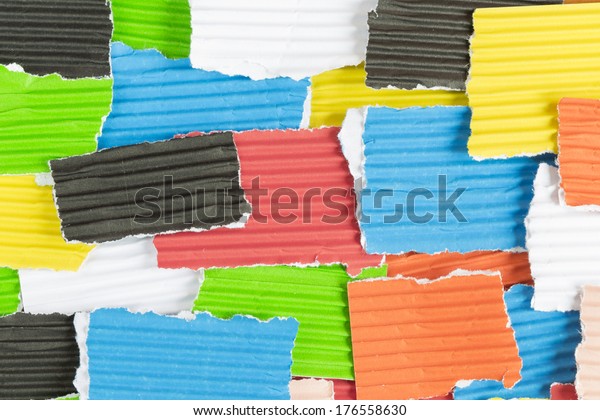 wavy pieces of\
colored construction paper