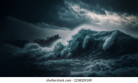 wavy sea on winter day - Powered by Shutterstock