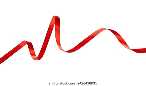 Wavy shiny red ribbon isolated - Powered by Shutterstock