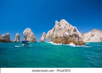 Wavy Water At Arch Of Cabo San Lucas In Mexico