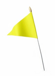 Wavy Yellow Flag Isolated On White Background