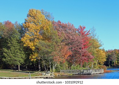 Wawayanda State Park Sussex County NJ USA In The Fall With Colorful Leaves