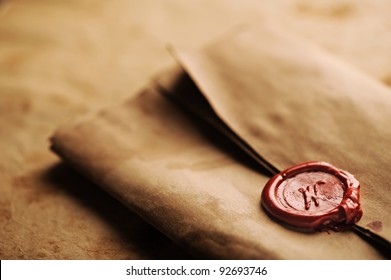 wax seal on a grunge paper