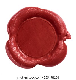 Wax seal stamp isolated on white with clipping path included