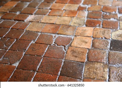 Waxed Antique French Terracotta Floor Tiles