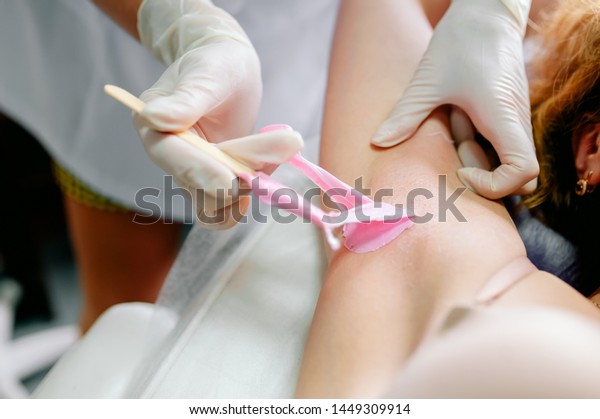 Waxing Armpit Hair Pink Wax Close Stock Photo Edit Now 1449309914