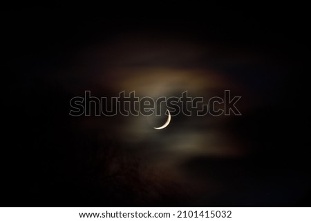 Similar – Image, Stock Photo Moon behind veil clouds