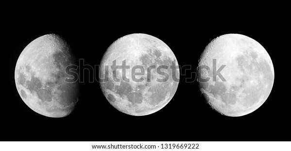 Waxing gibbous, Full moon and Waning Gibbous\
phase / The Moon is an astronomical body that orbits planet Earth\
and is Earth\'s only permanent natural satellite. It is the\
fifth-largest natural\
satellit