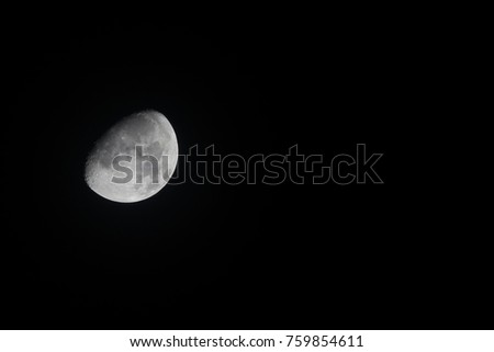 Waxing Gibbous Moon on 30 October 2017, over Sussex in England.Landscape orientation with copy or text space. Stock photo © 