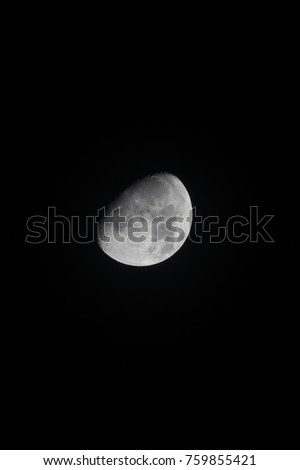 Waxing Gibbous Moon on 30 October 2017, over Sussex in England. Portrait orientation with text or copy space. Stock photo © 