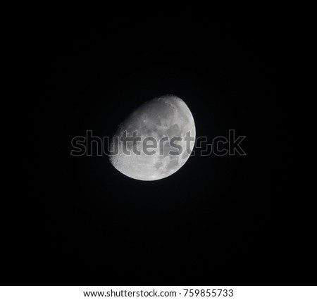 Waxing Gibbous Moon on 30 October 2017, over Sussex in England. Stock photo © 