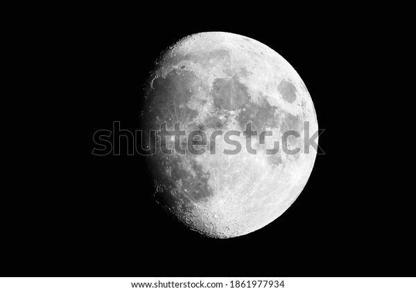 waxing gibbous moon. moon phase. moon\
background. moon wallpaper. black and\
white