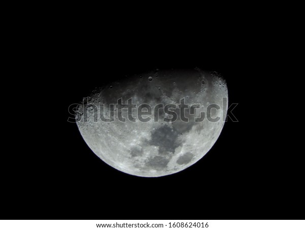 Waxing Gibbous Moon Phase With a Top Shadow On\
January 4th 2020