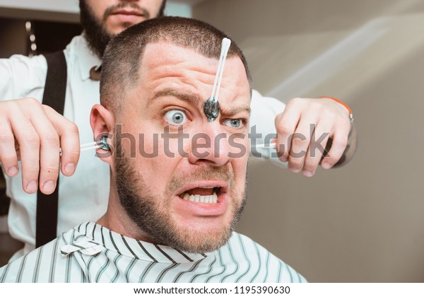 Waxing Hair Removal Ears Pulling Hair Stock Photo Edit Now