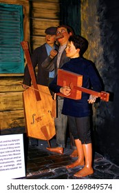 Waxwork Tableau Of 19th Century New Orleans Street Jazz Band. Taken At Musee Conti Wax Museum In New Orleans On June 18, 2005