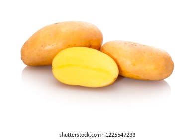 Waxy potatoes Glorietta slice white isolated - Shutterstock ID 1225547233