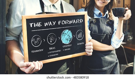 The Way Forward Business Plan Growth Strategy Concept