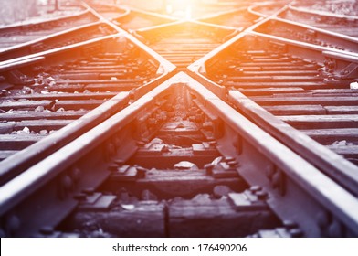 The way forward railway - Shutterstock ID 176490206
