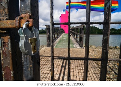 Way To Freedom. Breaking Down Barriers. The Rainbow Is The Widely Recognized LGBT Symbol In The World. During The Coronavirus Pandemic,has Become A Symbol To Show Solidarity With NHS Workers