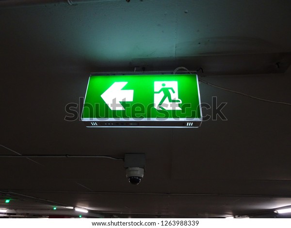 Way out or Exit illuminated\
sign