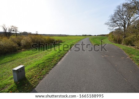 Similar – Image, Stock Photo Floods on the Lenne: protective wall for the city center