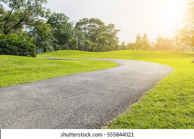 The way in the park with tree for exercise and relax - Powered by Shutterstock