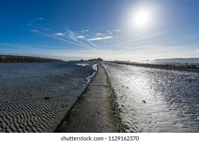 Way To St Elizabeth Castle At Low Tide