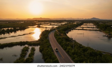 Way to the sunset time. 